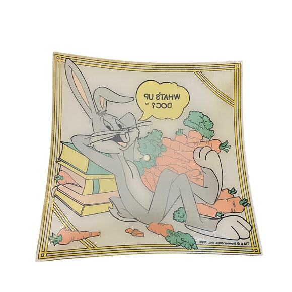 1986 Warner Bros. Bugs Bunny What’s Up Doc? Cartoon Glass Ceiling Light Shade - Picture 6 of 11